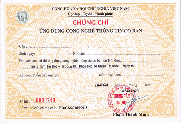 Chứng chỉ ứng dụng công nghệ thông tin newsky